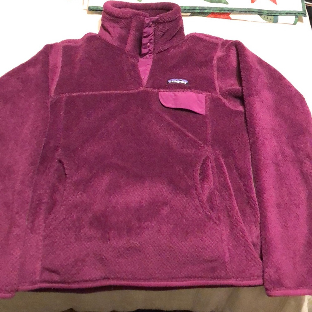 Re-tool snap pullover fleece magenta